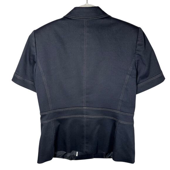 Tahari Arthur S Levine Classics Navy Cotton Button Down Collared Vest Women's 10 - Picture 2 of 7